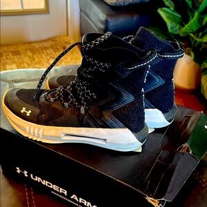 Under Armour Black and White High-Top Sneakers